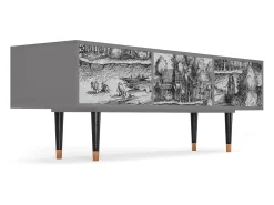Móvel De Tv* Mueble de TV - 170х59х48 cm - T4 - A Pond, Cinza Cinzento