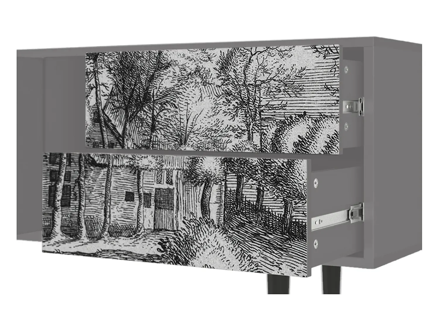 Mueble de TV - 170х69х48 cm - T1 - A Pond, Cinza^ Móvel De Tv
