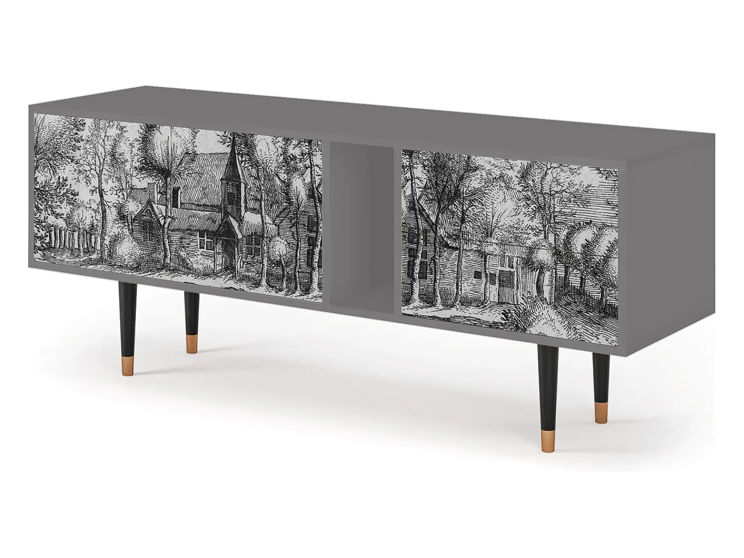 Mueble de TV - 170х69х48 cm - T1 - A Pond, Cinza^ Móvel De Tv