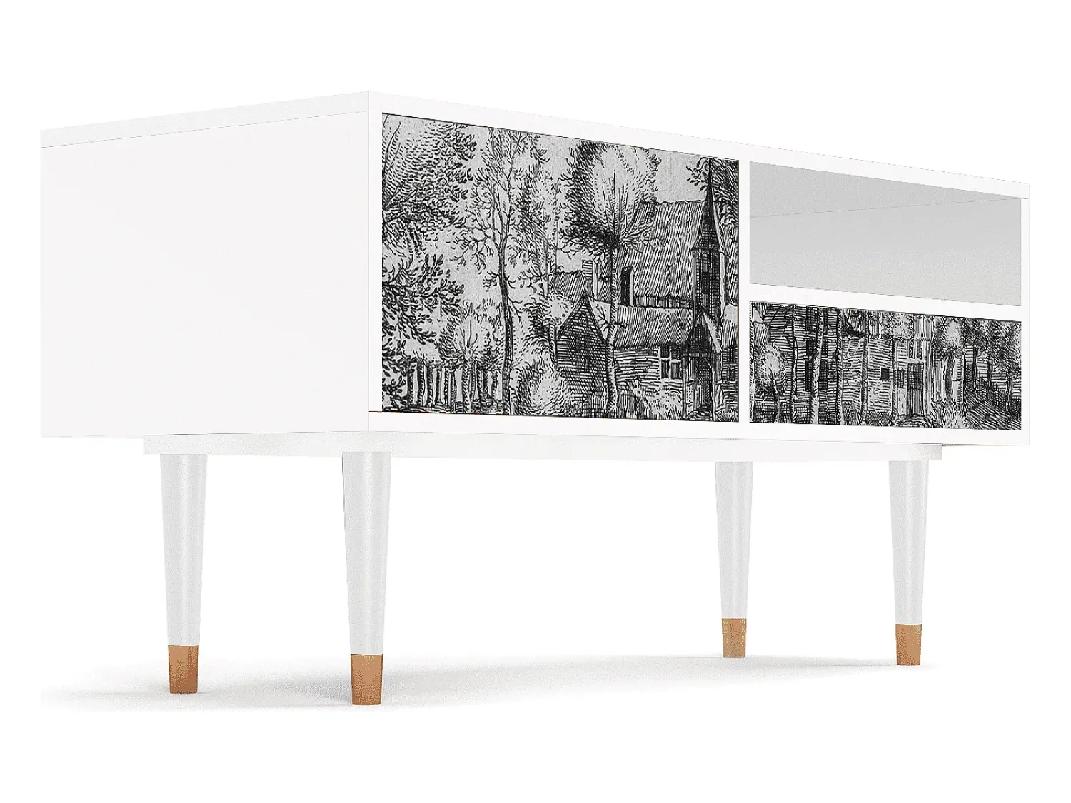 Móvel De Tv| Mueble de TV - 115х59х48 cm - T3 - A Pond, Branco Bege