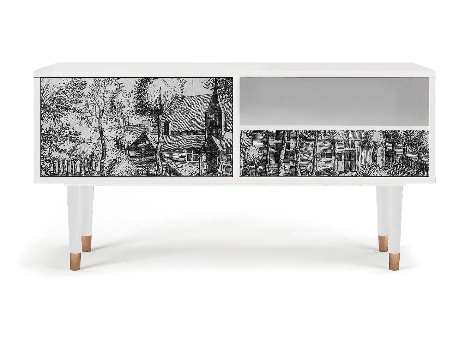 Móvel De Tv| Mueble de TV - 115х59х48 cm - T3 - A Pond, Branco Bege