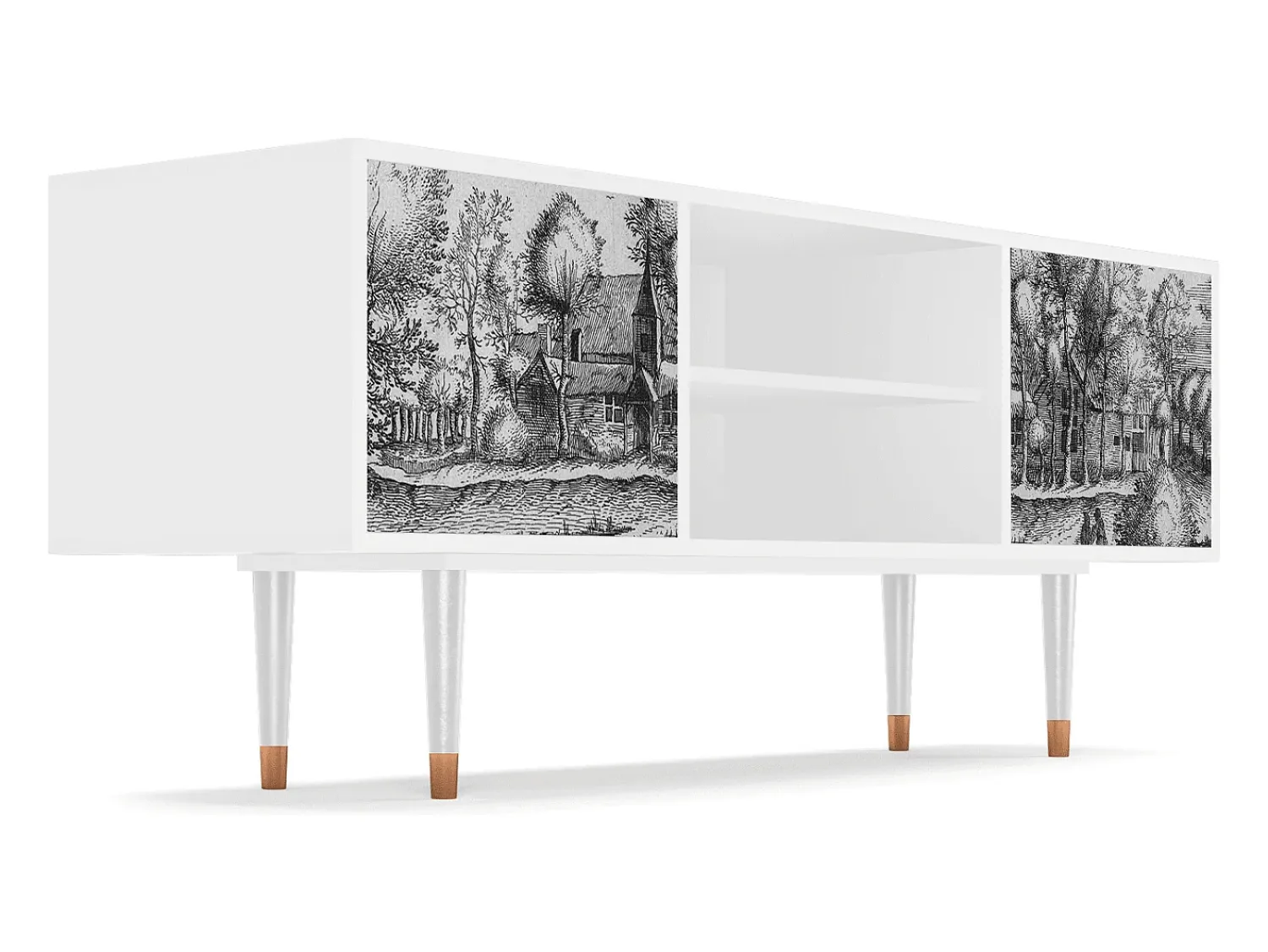 Móvel De Tv* Mueble de TV - 170х69х48 cm - T2 - A Pond, Branco Bege