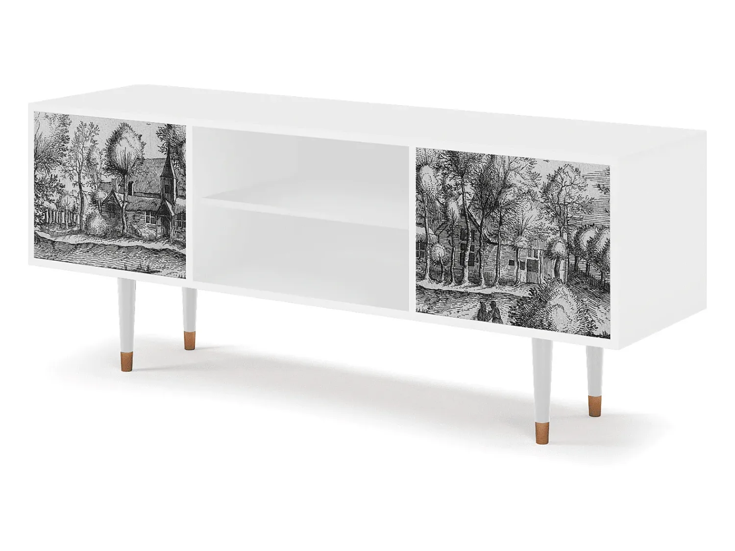 Móvel De Tv* Mueble de TV - 170х69х48 cm - T2 - A Pond, Branco Bege