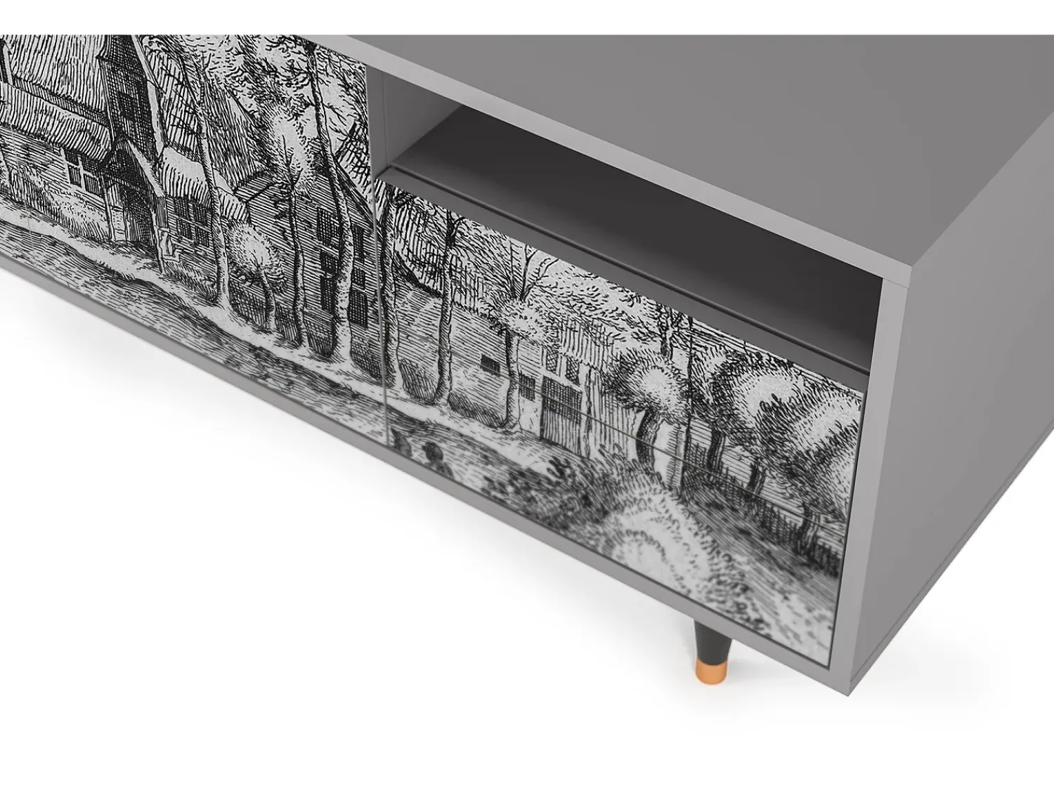 Clearance Mueble de TV - 125х56х41 cm - T7 - A Pond, Cinza Cinzento