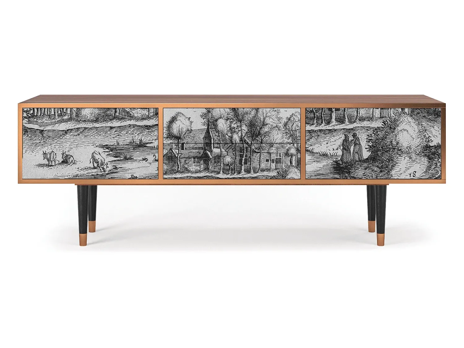New Mueble de TV - 170х59х48 cm - T4 - A Pond, Nogueira Castanho