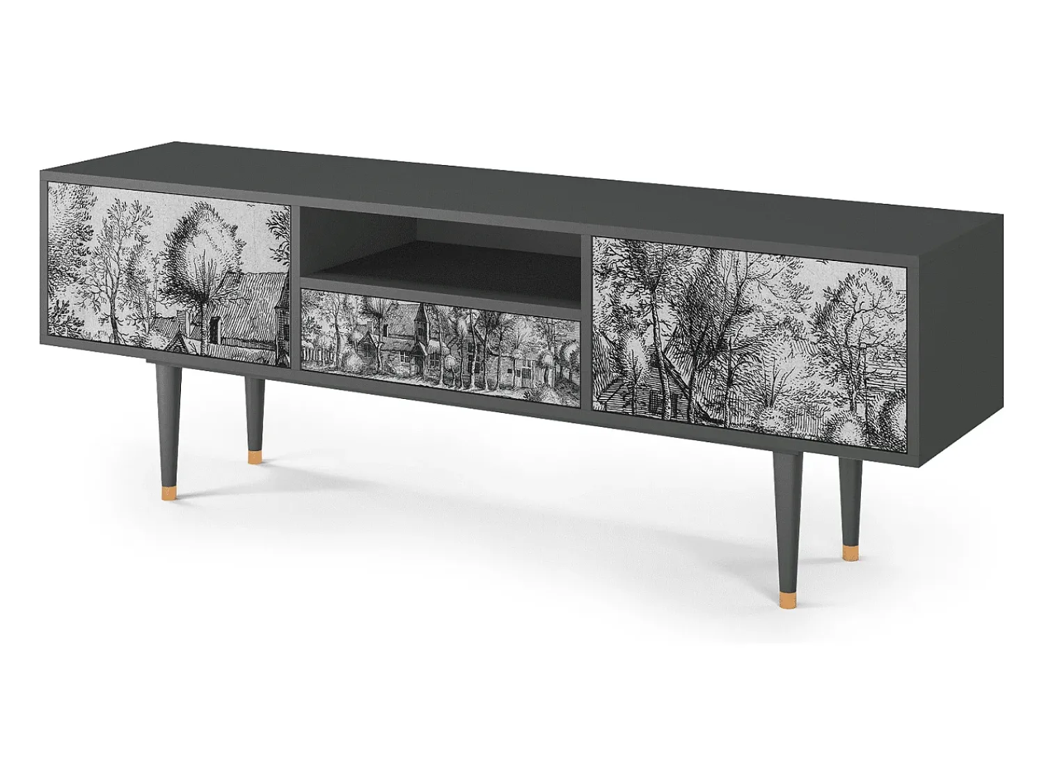 Best Mueble de TV - 170х59х41 cm - T6 - A Pond, Antracite Cinza antracite