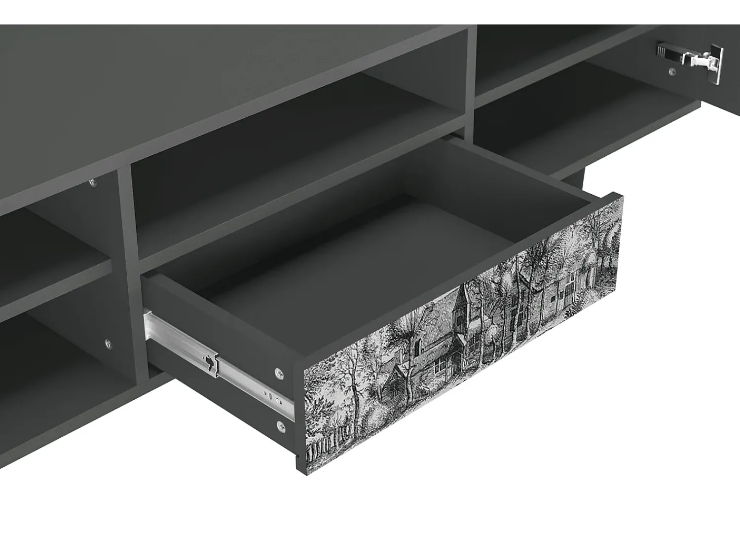 Best Mueble de TV - 170х59х41 cm - T6 - A Pond, Antracite Cinza antracite