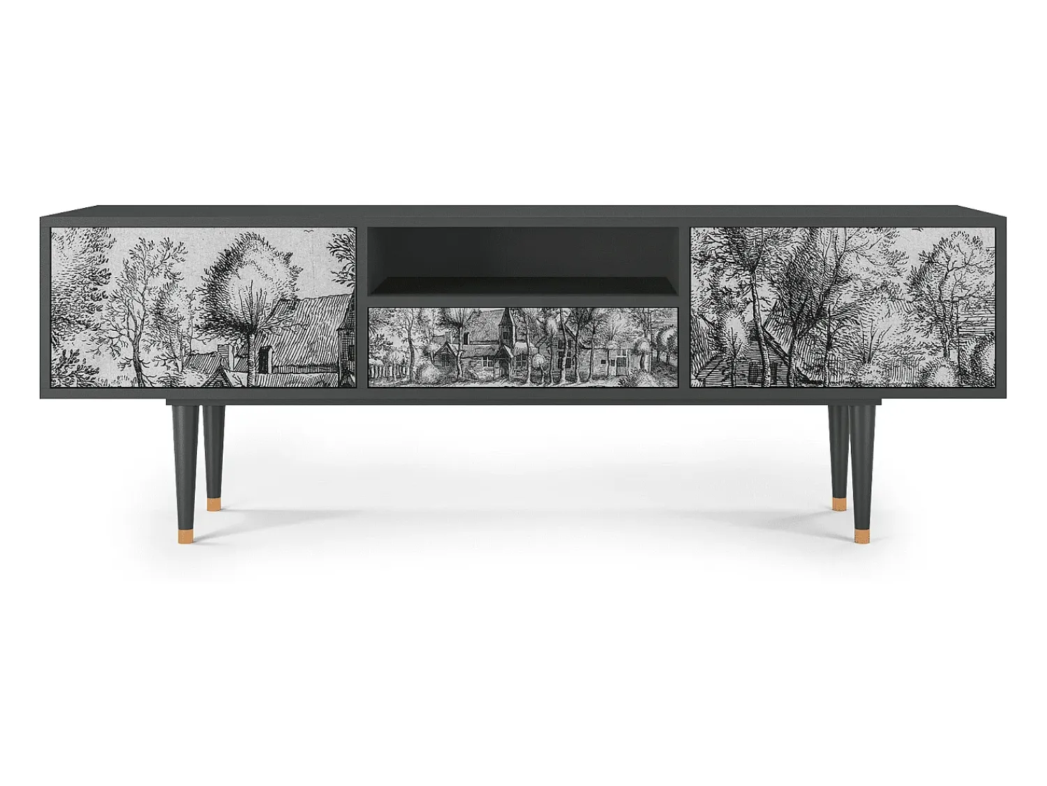 Best Mueble de TV - 170х59х41 cm - T6 - A Pond, Antracite Cinza antracite