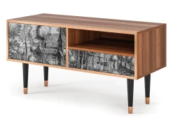 Móvel De Tv| Mueble de TV - 115х59х48 cm - T3 - A Pond, Nogueira Castanho