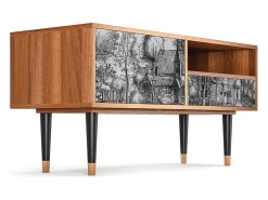 Móvel De Tv| Mueble de TV - 115х59х48 cm - T3 - A Pond, Nogueira Castanho