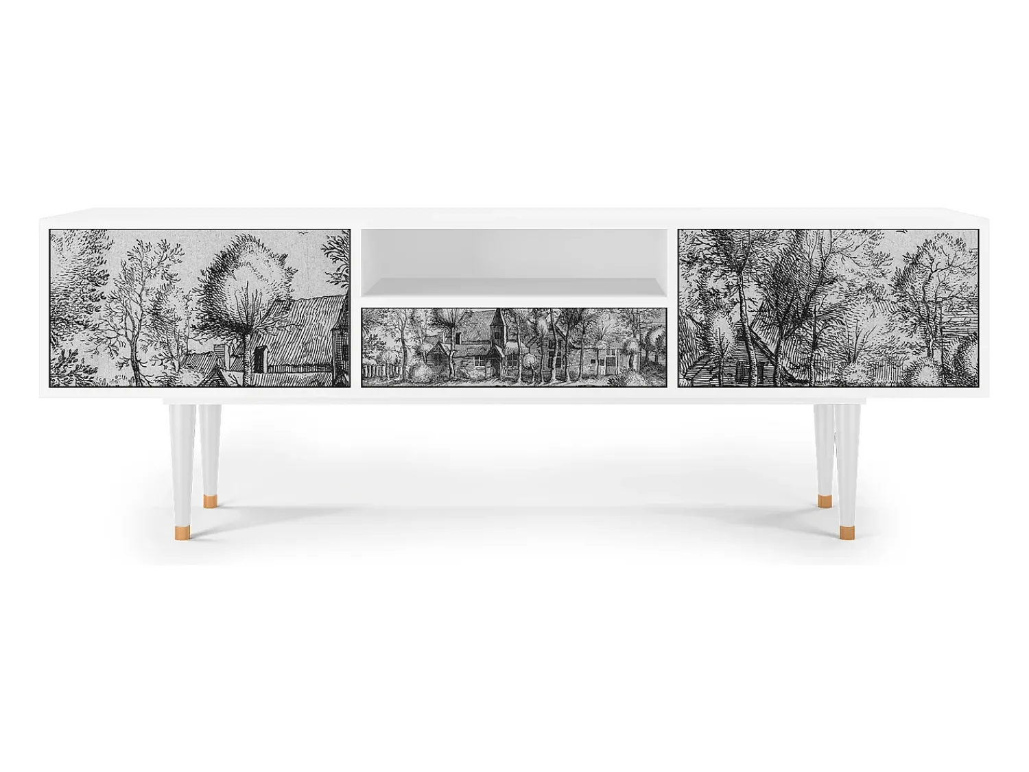Móvel De Tv* Mueble de TV - 170х59х41 cm - T6 - A Pond, Branco Bege