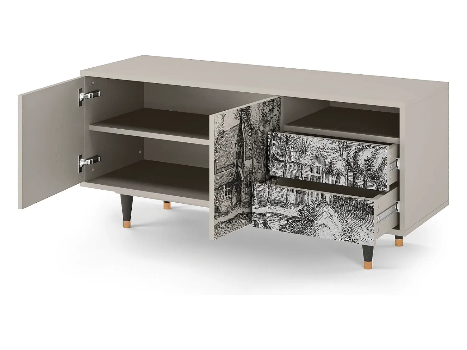 Clearance Mueble de TV - 125х56х41 cm - T7 - A Pond, Areia Bege
