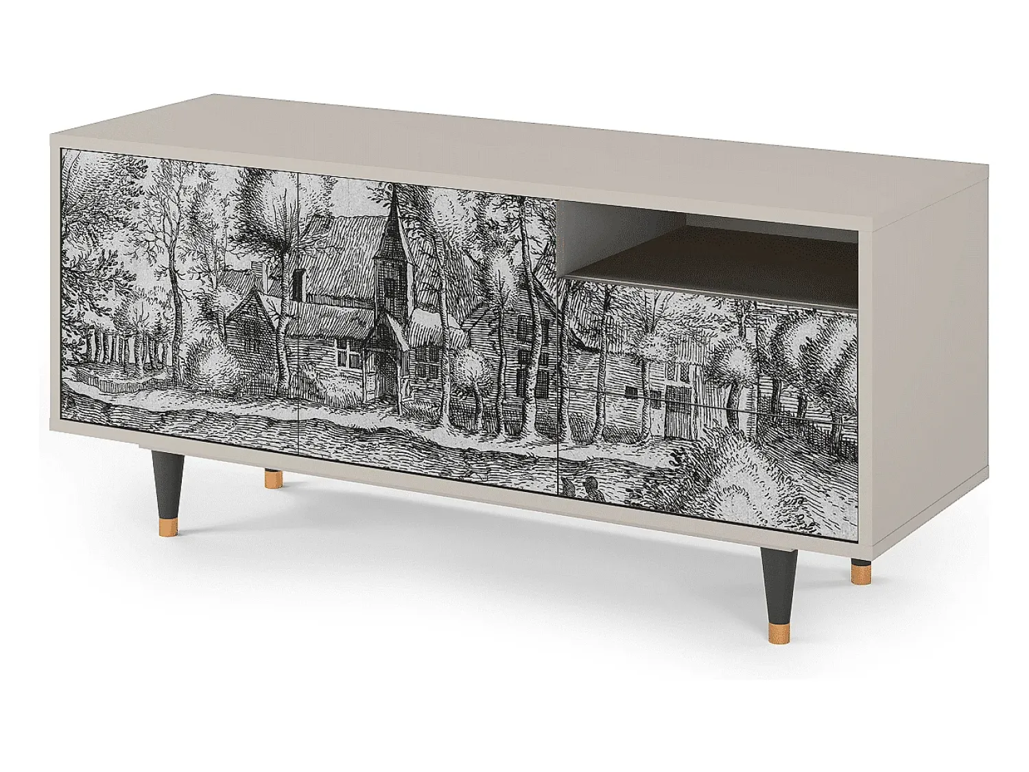Clearance Mueble de TV - 125х56х41 cm - T7 - A Pond, Areia Bege