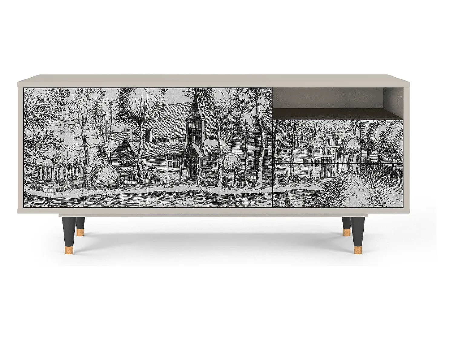 Clearance Mueble de TV - 125х56х41 cm - T7 - A Pond, Areia Bege