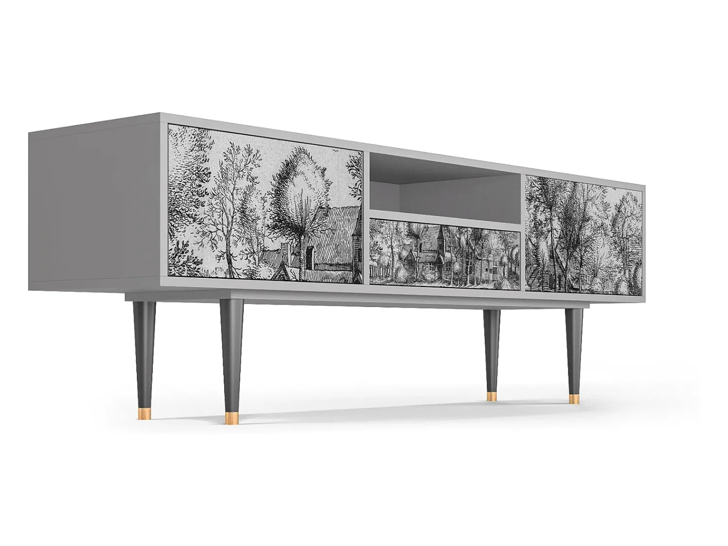 Móvel De Tv| Mueble de TV - 170х59х41 cm - T6 - A Pond, Cinza Cinzento