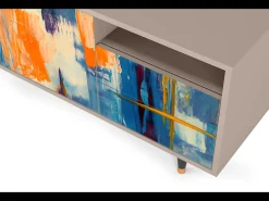 Móvel De Tv| Mueble de TV - 125х56х41 cm - T7 - Abstract Expressionism, Latte Bege