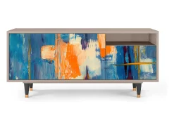 Móvel De Tv| Mueble de TV - 125х56х41 cm - T7 - Abstract Expressionism, Latte Bege