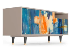 Móvel De Tv| Mueble de TV - 125х56х41 cm - T7 - Abstract Expressionism, Latte Bege