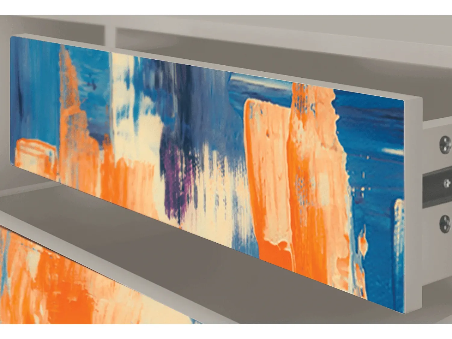 Móvel De Tv* Mueble de TV - 170х59х48 cm - T4 - Abstract Expressionism, Areia Bege