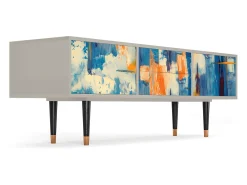 Móvel De Tv* Mueble de TV - 170х59х48 cm - T4 - Abstract Expressionism, Areia Bege