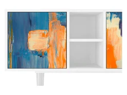 Online Mueble de TV - 150х69х41 cm - T5 - Abstract Expressionism, Branco Bege