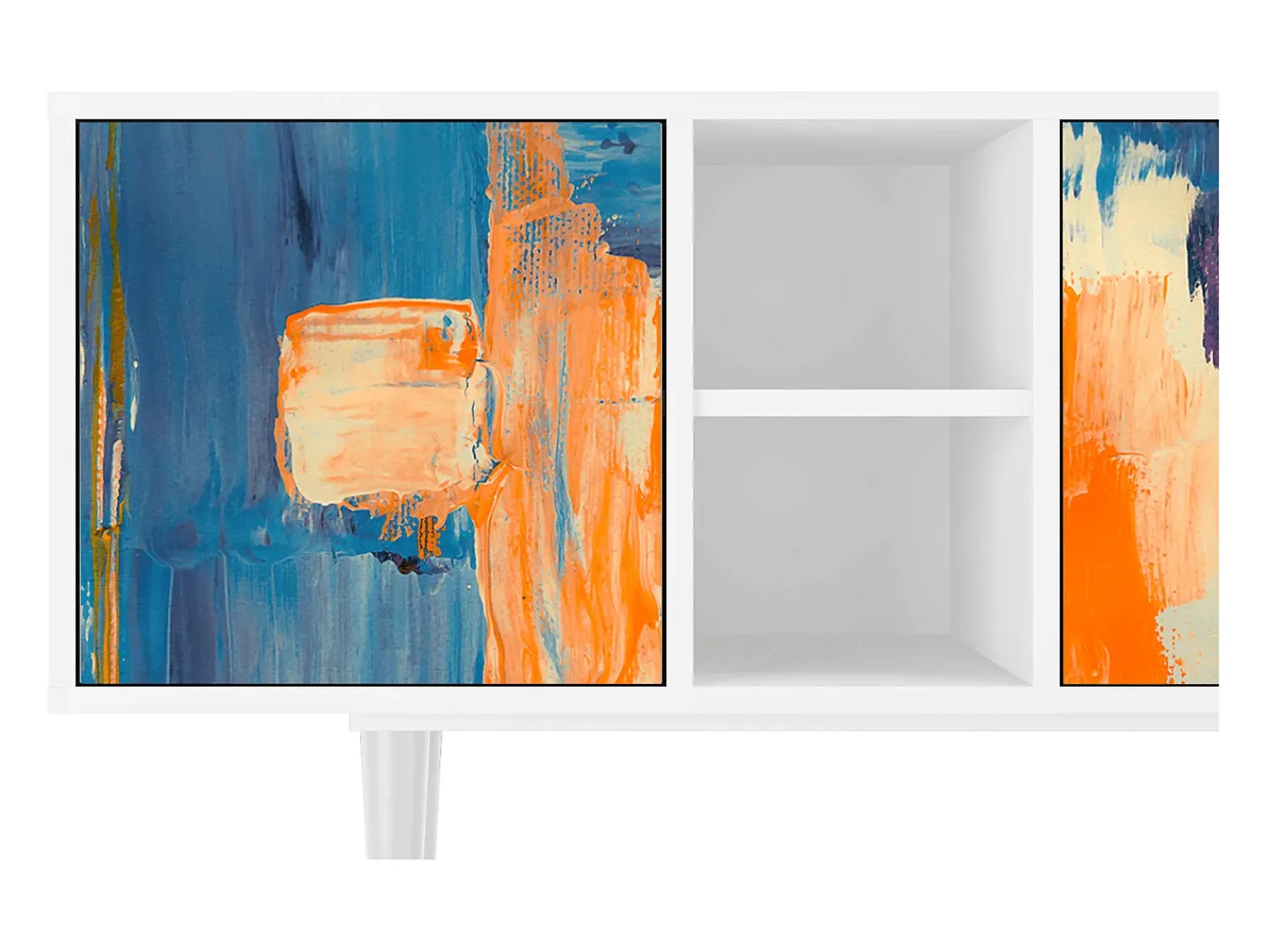 Online Mueble de TV - 150х69х41 cm - T5 - Abstract Expressionism, Branco Bege