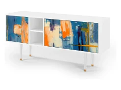 Online Mueble de TV - 150х69х41 cm - T5 - Abstract Expressionism, Branco Bege