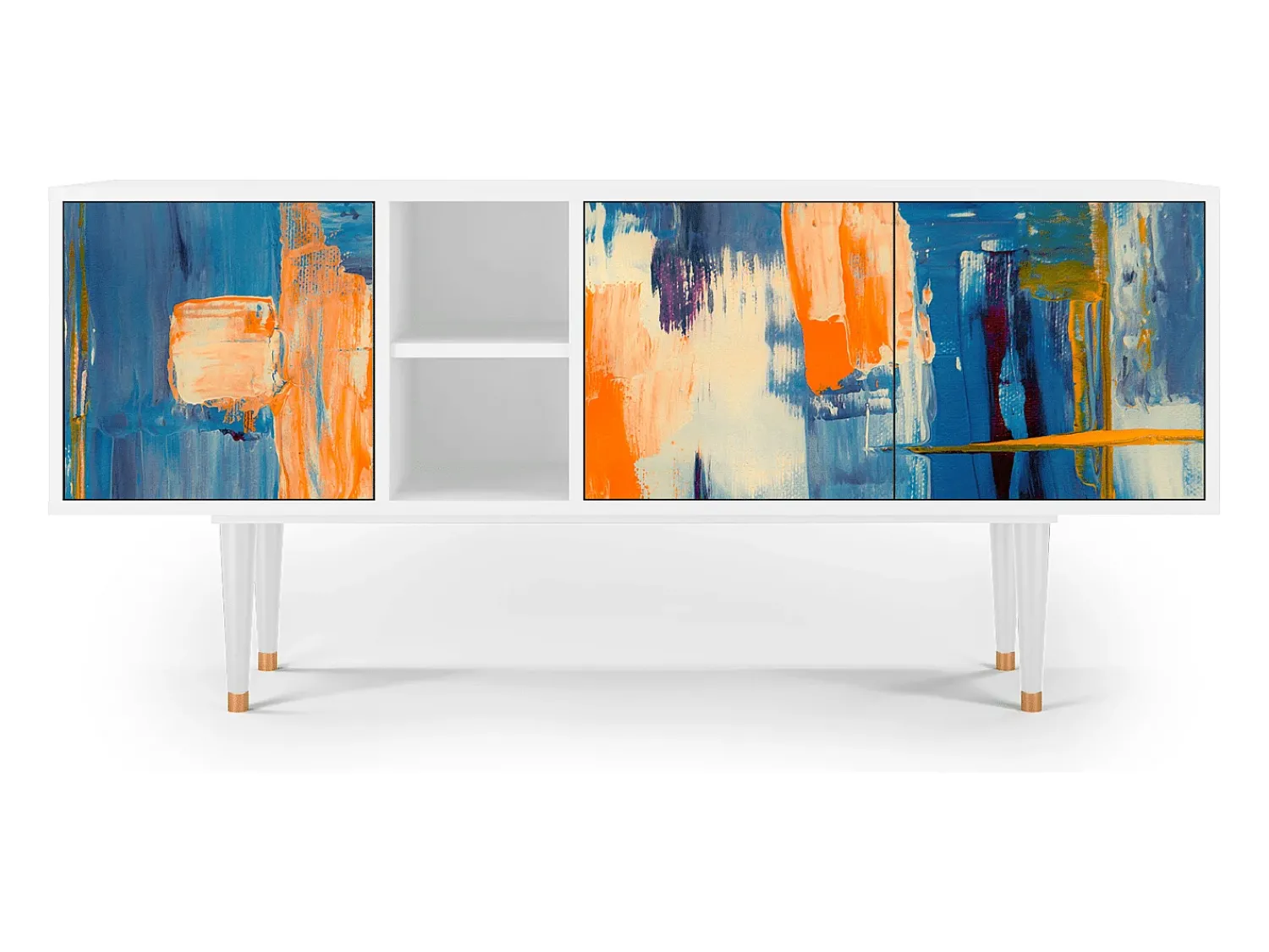 Online Mueble de TV - 150х69х41 cm - T5 - Abstract Expressionism, Branco Bege