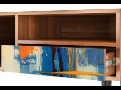 Mueble de TV - 115х59х48 cm - T3 - Abstract Expressionism, Nogueira^ Móvel De Tv