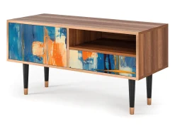 Mueble de TV - 115х59х48 cm - T3 - Abstract Expressionism, Nogueira^ Móvel De Tv
