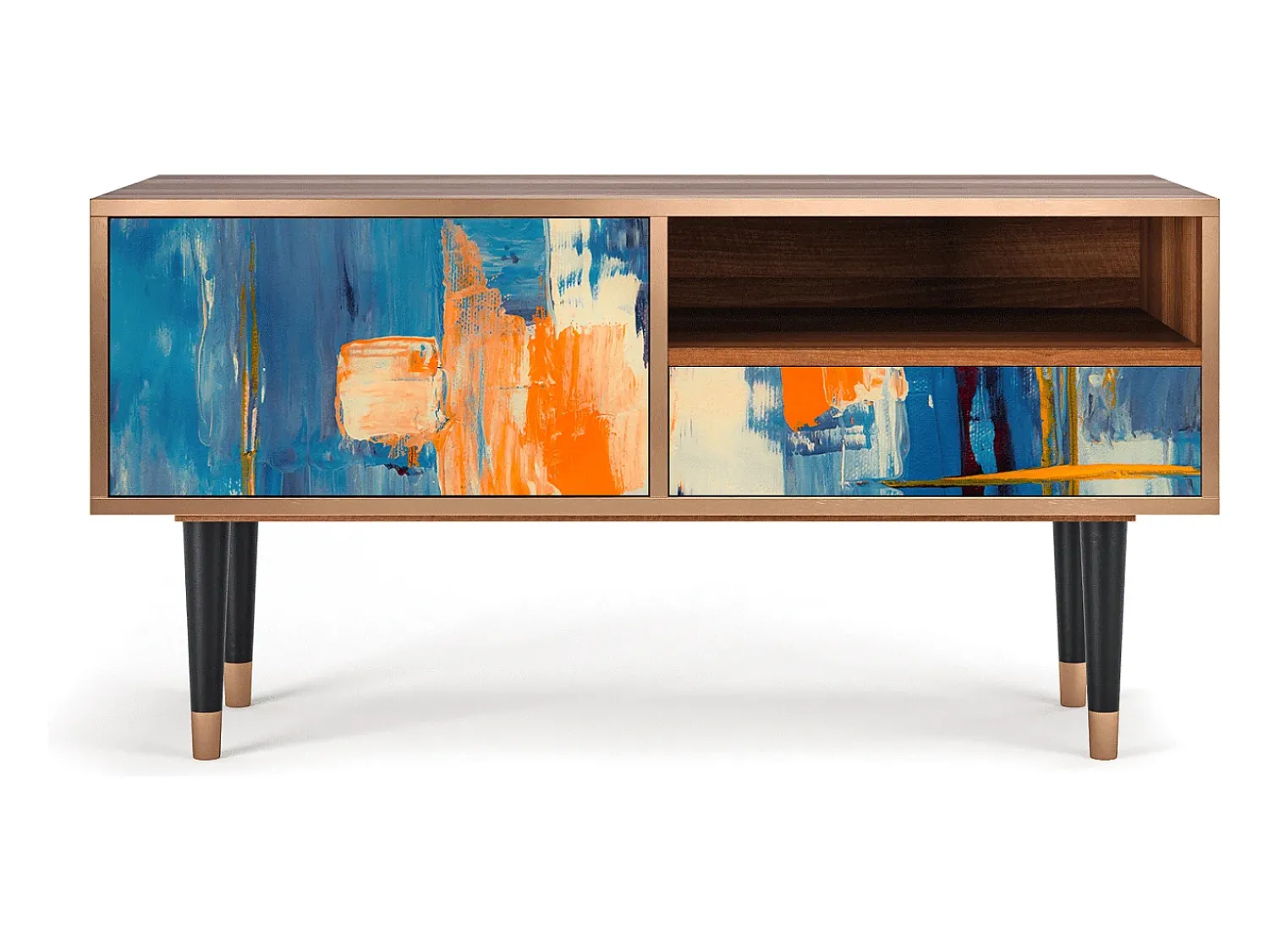 Mueble de TV - 115х59х48 cm - T3 - Abstract Expressionism, Nogueira^ Móvel De Tv