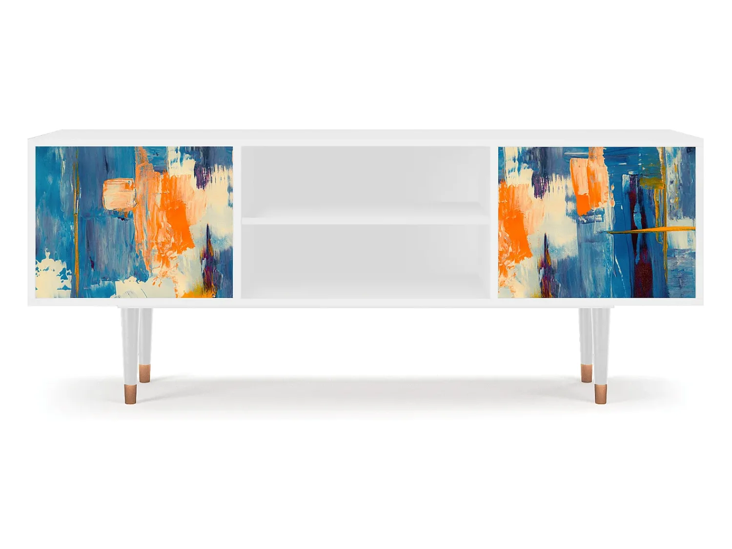 Mueble de TV - 170х69х48 cm - T2 - Abstract Expressionism, Branco Bege