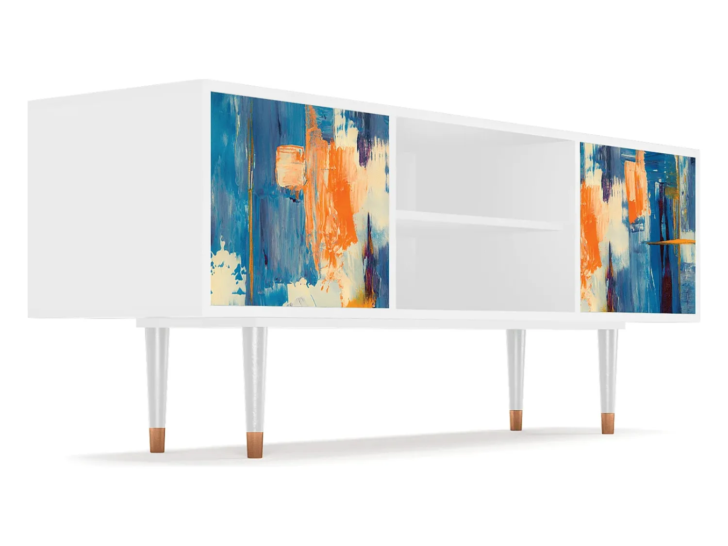 Mueble de TV - 170х69х48 cm - T2 - Abstract Expressionism, Branco Bege