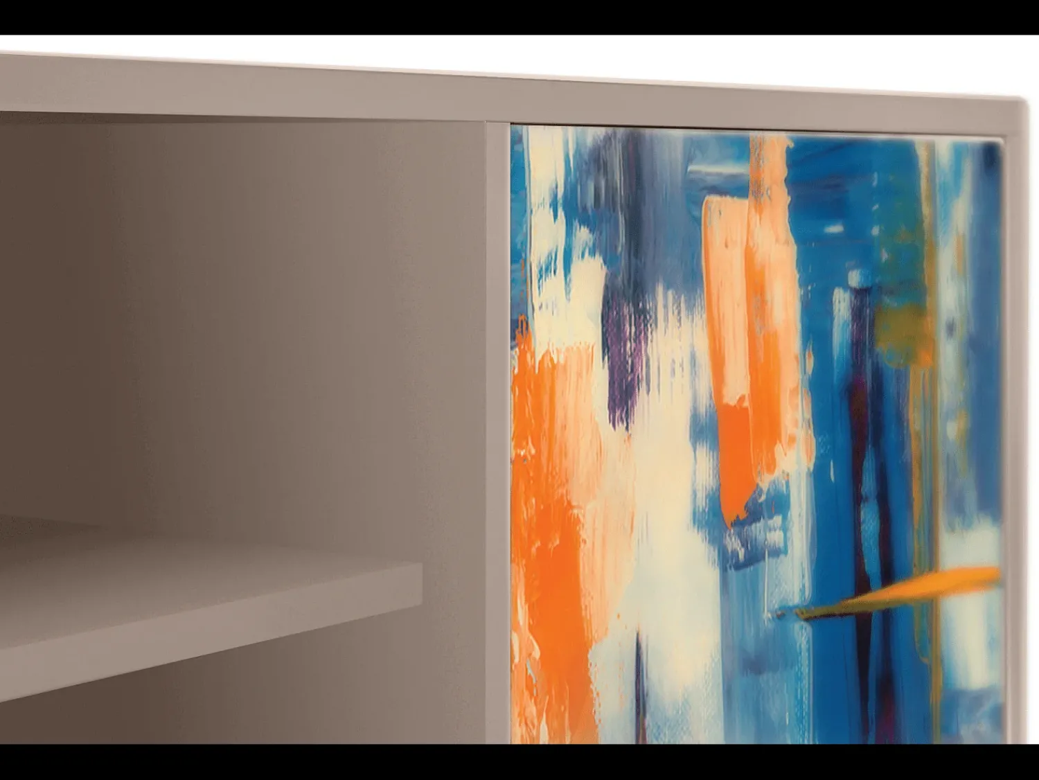 Mueble de TV - 170х69х48 cm - T2 - Abstract Expressionism, Latte^ Móvel De Tv