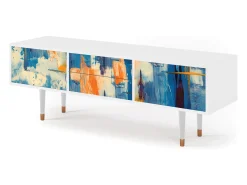 Móvel De Tv* Mueble de TV - 170х59х48 cm - T4 - Abstract Expressionism, Branco Bege
