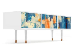 Móvel De Tv* Mueble de TV - 170х59х48 cm - T4 - Abstract Expressionism, Branco Bege