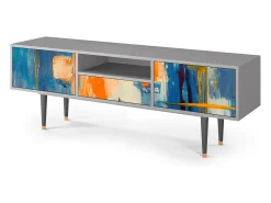 Móvel De Tv* Mueble de TV - 170х59х41 cm - T6 - Abstract Expressionism, Cinza Cinzento