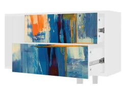 Mueble de TV - 170х69х48 cm - T1 - Abstract Expressionism, Branco Bege