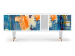 Mueble de TV - 170х69х48 cm - T1 - Abstract Expressionism, Branco Bege