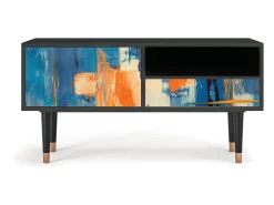 Mueble de TV - 115х59х48 cm - T3 - Abstract Expressionism, Antracite^ Móvel De Tv