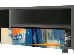 Mueble de TV - 115х59х48 cm - T3 - Abstract Expressionism, Antracite^ Móvel De Tv