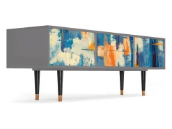 Best Mueble de TV - 170х59х48 cm - T4 - Abstract Expressionism, Cinza Cinzento