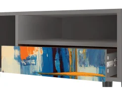 Mueble de TV - 115х59х48 cm - T3 - Abstract Expressionism, Cinza^ Móvel De Tv