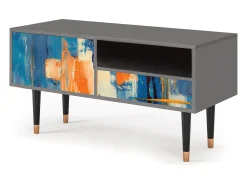Mueble de TV - 115х59х48 cm - T3 - Abstract Expressionism, Cinza^ Móvel De Tv
