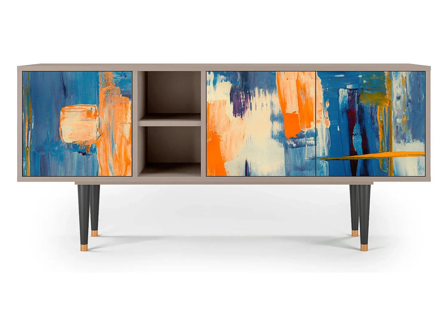 Online Mueble de TV - 150х69х41 cm - T5 - Abstract Expressionism, Areia Bege