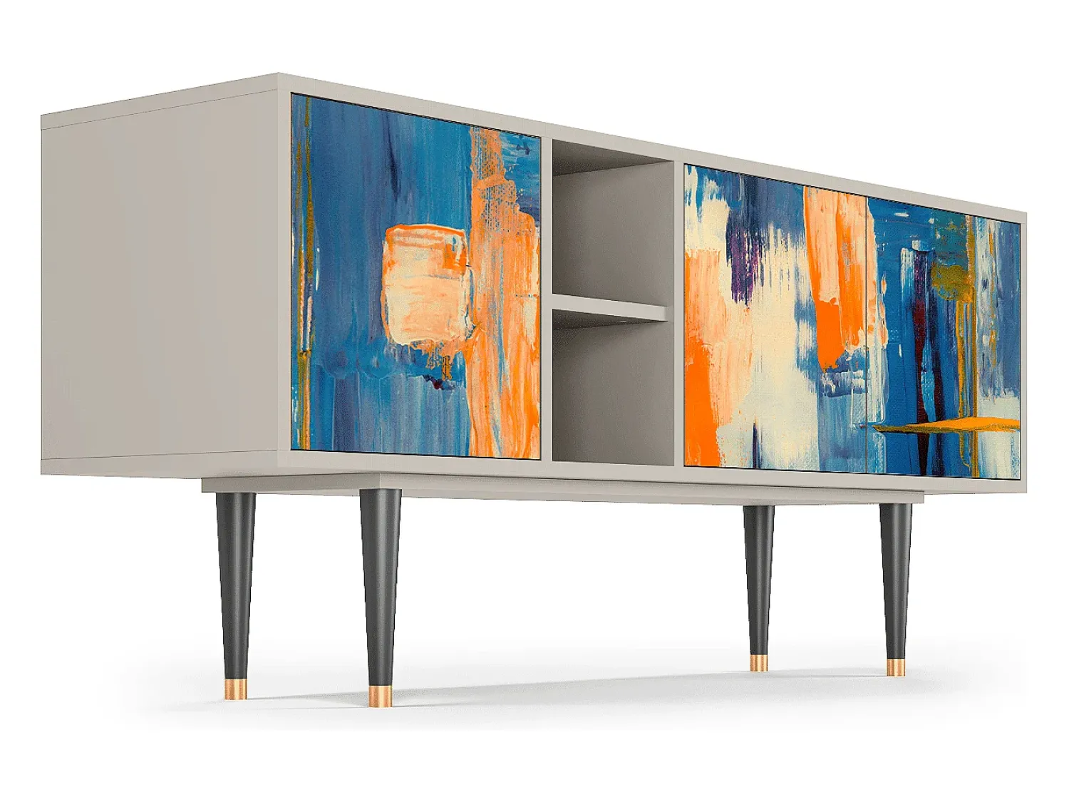 Online Mueble de TV - 150х69х41 cm - T5 - Abstract Expressionism, Areia Bege
