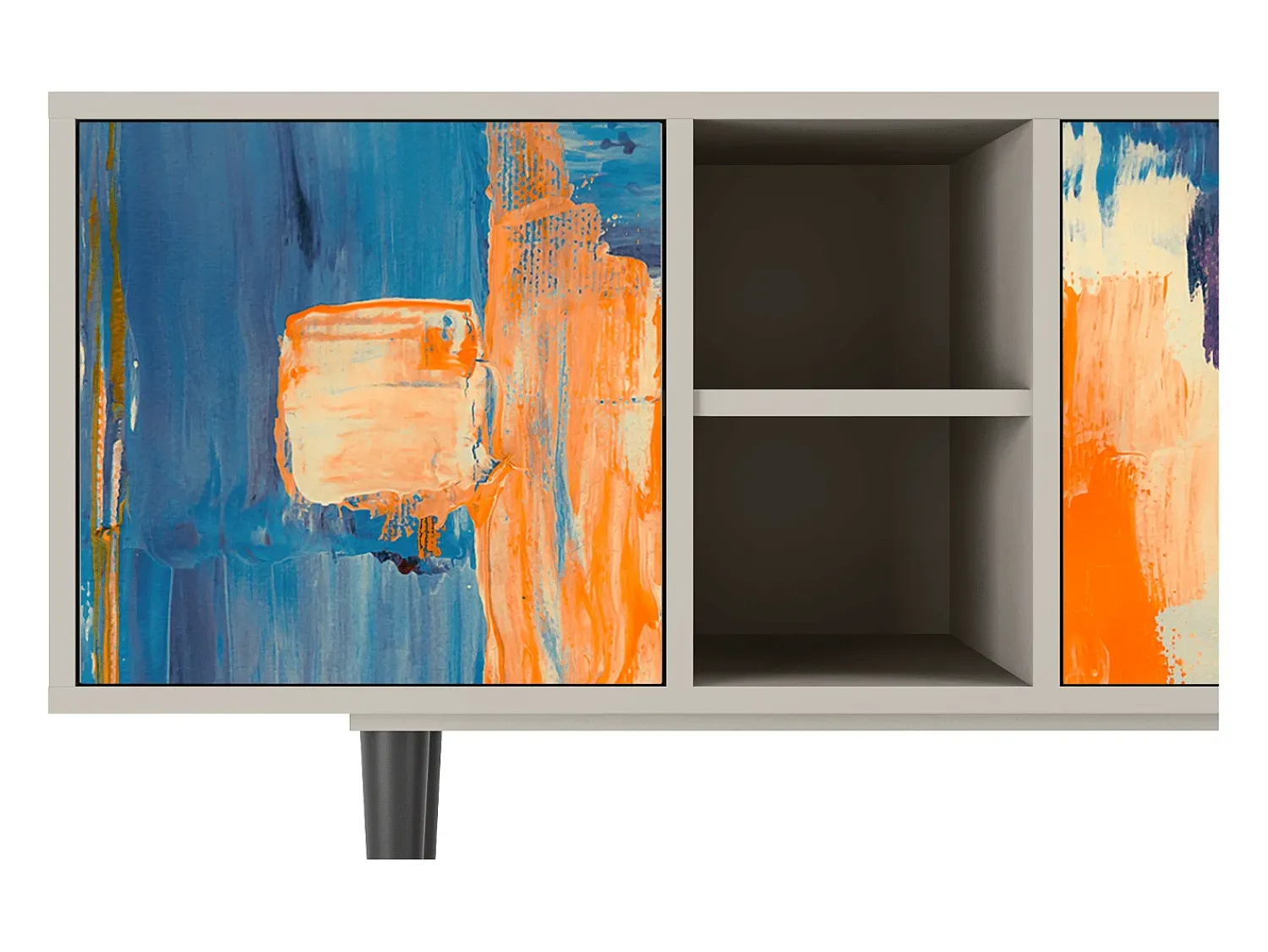 Online Mueble de TV - 150х69х41 cm - T5 - Abstract Expressionism, Areia Bege