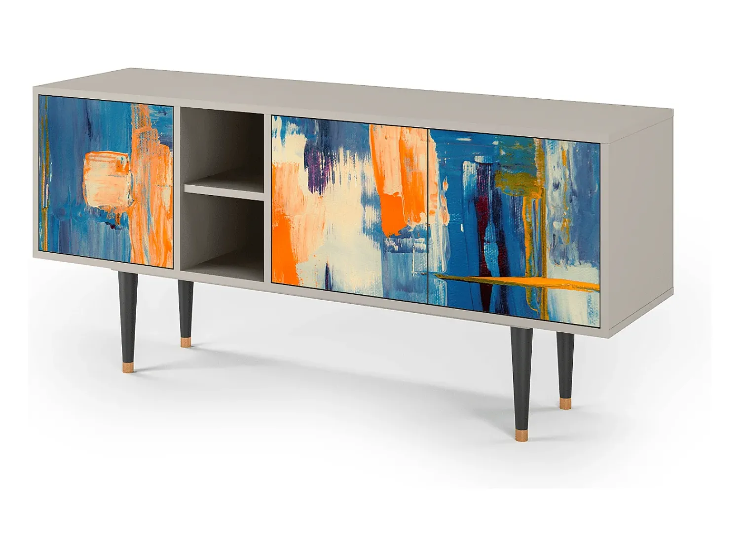Online Mueble de TV - 150х69х41 cm - T5 - Abstract Expressionism, Areia Bege