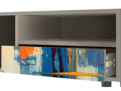 Mueble de TV - 115х59х48 cm - T3 - Abstract Expressionism, Areia Bege