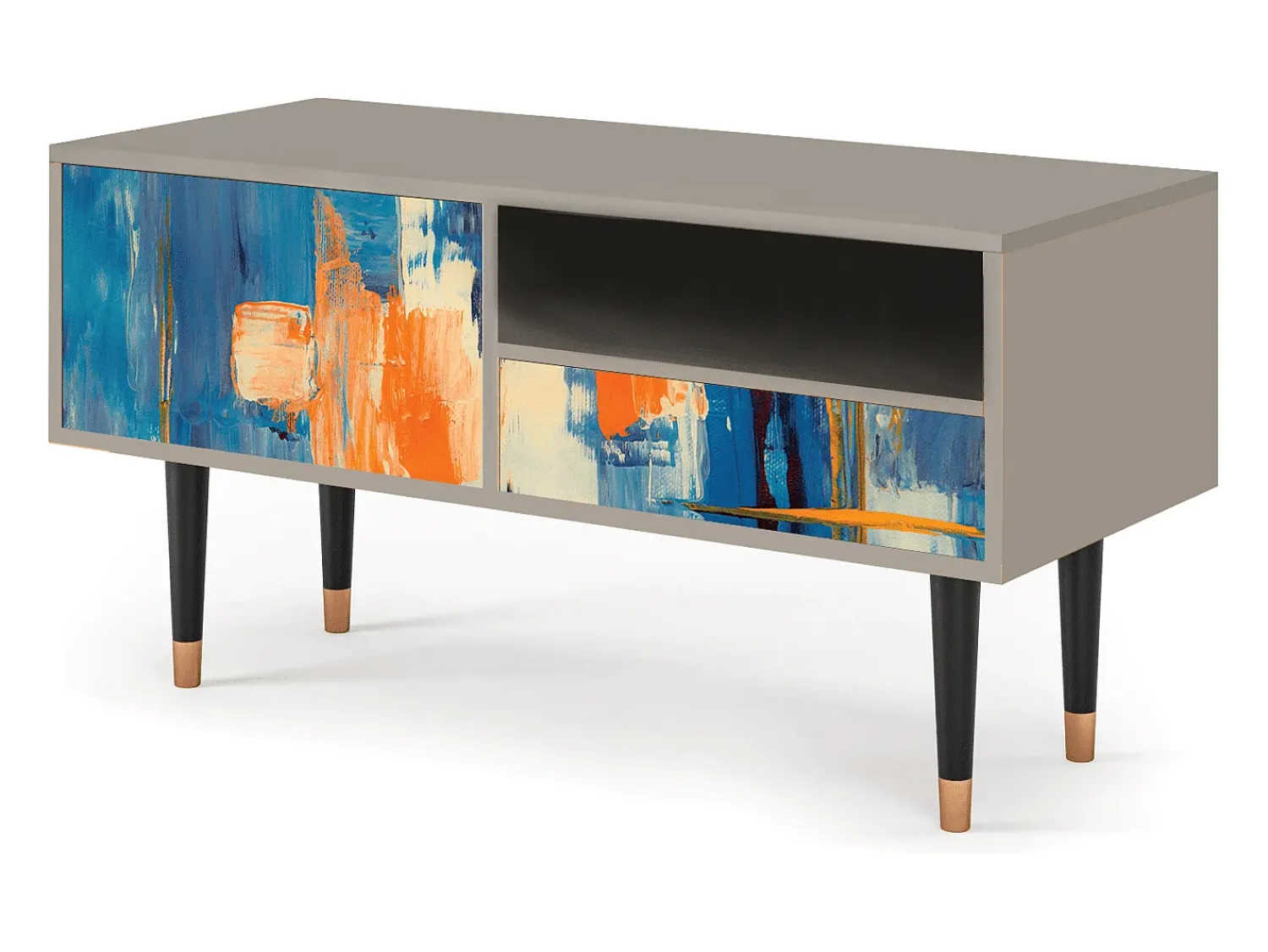 Mueble de TV - 115х59х48 cm - T3 - Abstract Expressionism, Areia Bege